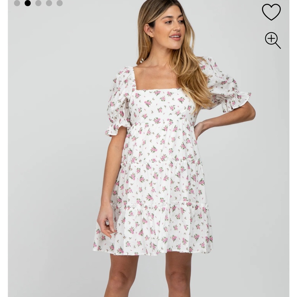 Pinkblush Maternity - Floral puff sleeve mini dress. Size small
